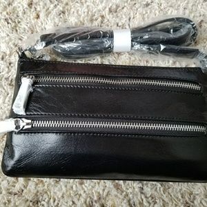 HOBO black leather Cristel Convertible Crossbody